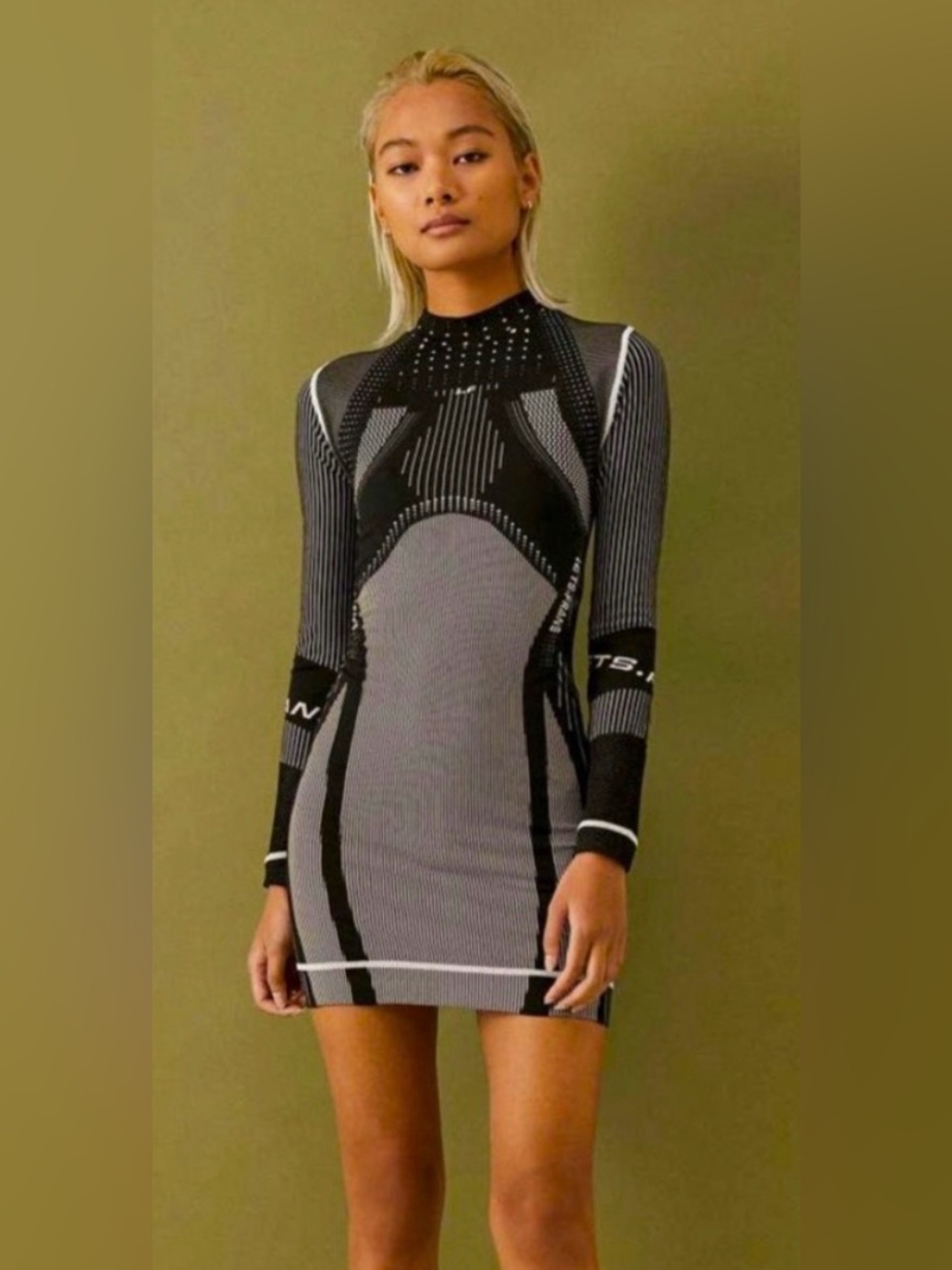Urban Outfitters Iets Frans Black and Grey Bodycon Dress